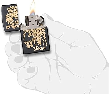 酷牌库|商品详情-Zippo进口代理批发 Zippo Joker 袖珍打火机，黑色哑光 Joker，一种尺寸