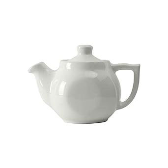 Tuxton进口代理批发 Tuxton China BWT-18A 茶壶，18 盎司，4-7/8 英寸，带盖，可用于微波炉和洗碗机，适用于烤箱，完全玻璃化，陶瓷，TuxCare，DuraTux，白色，12 件装