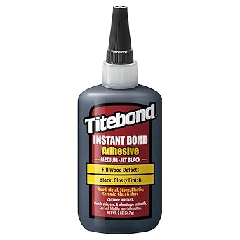 Titebond进口代理批发 Titebond 即时粘合中度粘合剂，家庭维修、木工、工艺品、钢笔粘合、发丝裂纹，深黑色，2 盎司。 8211