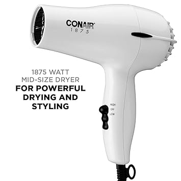 酷牌库|商品详情-CONAIR进口代理批发 Conair 吹风机，1875W 中型吹风机，白色