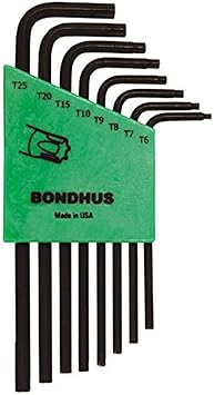 Bondhus进口代理批发 Bondhus 31832 8 件套星形 L 型扳手，长，尺寸 T6-T25