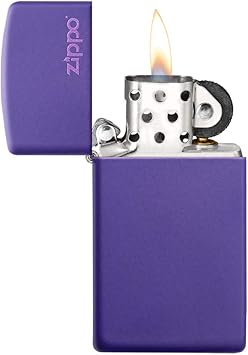 酷牌库|商品详情-Zippo进口代理批发 Zippo 细长紫色哑光徽标袖珍打火机