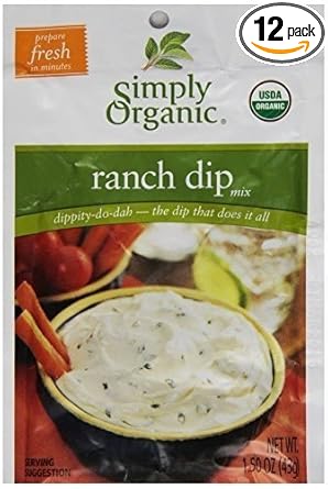 Simply Organic进口代理批发 Simply Organic Ranch Dip Mix - 12 件装 - 1.5 盎司。