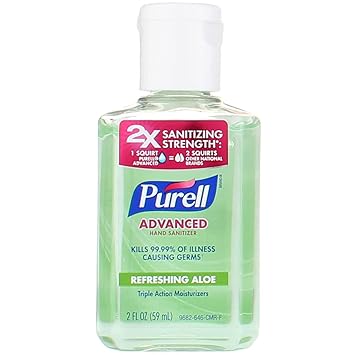 Purell进口代理批发 Purell 高级洗手液清爽芦荟 2 盎司（2 件装）