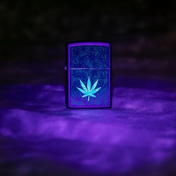 酷牌库|商品详情-Zippo进口代理批发 Zippo Cannabis Design 黑光黑色哑光袖珍打火机