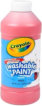 Crayola进口代理批发 Crayola 儿童可水洗油漆，红色儿童油漆，16 盎司挤压瓶