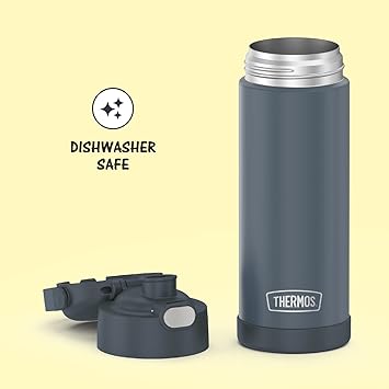 酷牌库|商品详情-THERMOS进口代理批发 THERMOS FUNTAINER 16 盎司不锈钢真空隔热瓶，带宽嘴盖，石板岩