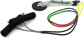 酷牌库|商品详情-Theraband进口代理批发 THERABAND 肩部滑轮、用于物理治疗的头顶肩部滑轮、带有泡沫手柄和颜色编码绳以增加运动范围的门上滑轮、用于康复的室外系统