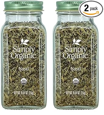 Simply Organic进口代理批发 Simply Organic Basil 有机认证，0.54 盎司容器（2 件装）