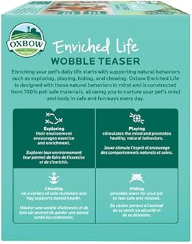 酷牌库|商品详情-Oxbow进口代理批发 Oxbow Enriched Life Wobble Teaser 豚鼠食物和零食分配器，中号