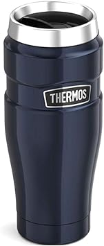 酷牌库|商品详情-THERMOS进口代理批发 THERMOS 不锈钢特大号真空隔热旅行杯，16 盎司，午夜蓝