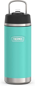 THERMOS进口代理批发 THERMOS ICON 系列带吸管盖保温水瓶 - 18 盎司，海泡 - 不锈钢真空保温水瓶带吸管盖