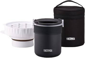 THERMOS进口代理批发 保温瓶 可以煮饭的便当盒 JBS-360BK (黑色)日本国内正品