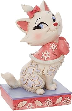 酷牌库|商品详情-Enesco进口代理批发 Enesco 迪士尼传统由 Jim Shore Aristocats Marie Christmas 粉色雕像，4.25 英寸，多色