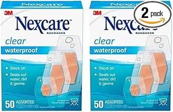 Nexcare进口代理批发 Nexcare 防水透明绷带各种尺寸，50 条绷带（2 件装）