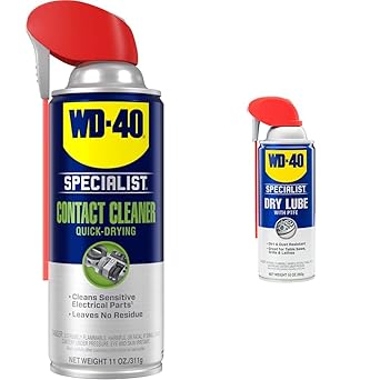 WD-40进口代理批发 WD-40 专业接触清洁喷雾，11 盎司& 专业干润滑油，带智能吸管喷雾 2 种方式，10 盎司