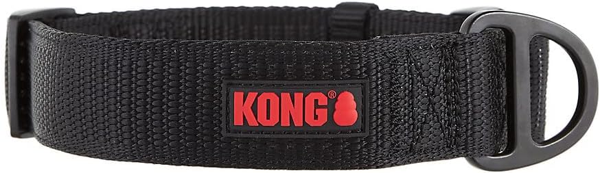 KONG进口代理批发 KONG Max HD 超耐用氯丁橡胶软垫狗项圈（大号，黑色）