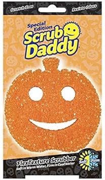 酷牌库|商品详情-Scrub Daddy进口代理批发 Scrub Daddy 万圣节擦洗器，洗碗清洁海绵，厨房海绵，防刮擦多用途擦洗，FlexTexture 坚固和柔软设计，可安全洗碗，3 件装