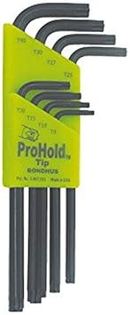 Bondhus进口代理批发 Bondhus 71834 8 件套 ProHold Star L 型扳手，长，尺寸 T9-T40