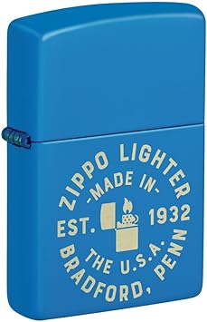 Zippo进口代理批发 Zippo Seal Design 天蓝色哑光袖珍打火机