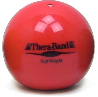 Theraband进口代理批发 THERABAND 柔软配重，4.5 英寸直径，棒球用加重球，垒球用加重球，手持球形等张，肩部力量，肩袖和投掷训练器，红色，3.3 磅