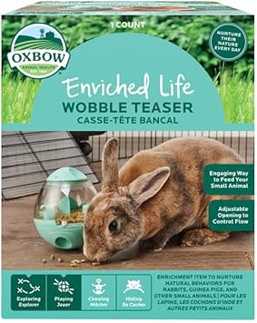 Oxbow进口代理批发 Oxbow Enriched Life Wobble Teaser 豚鼠食物和零食分配器，中号