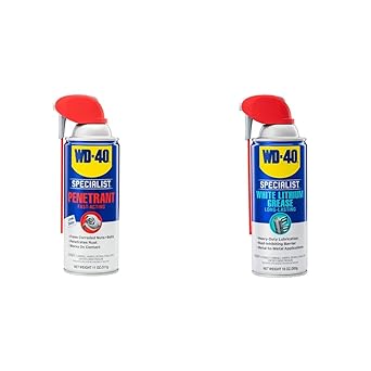 WD-40进口代理批发 WD-40 专业渗透剂，带智能吸管喷雾 2 种，11 盎司 & WD-40 专业白色锂润滑脂喷雾，带智能吸管喷雾 2 种，10 盎司