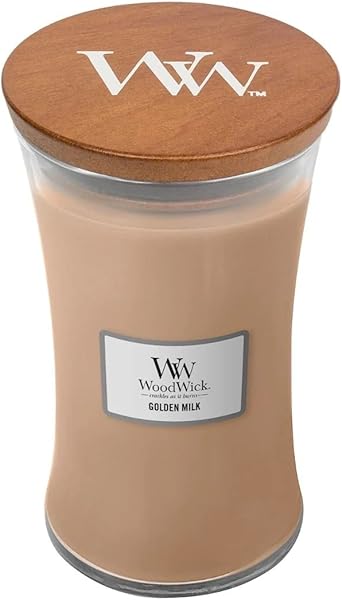 WoodWick进口代理批发 WoodWick Golden Milk 22 盎司大号沙漏罐蜡烛