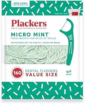 Plackers进口代理批发 Plackers Micro 薄荷味（超值尺寸）160 支牙线薄荷味