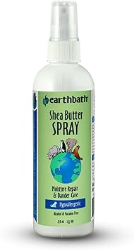 earthbath进口代理批发 Earthbath, 低过敏性乳木果油喷雾 - 狗头皮屑治疗，狗和猫皮肤保湿剂，植物性，零残忍，纯素食，不含麸质，非转基因，保湿修复和皮屑护理 - 8 盎司