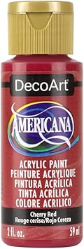 DecoArt进口代理批发 DecoArt Americana 丙烯酸涂料，2 盎司，樱桃红