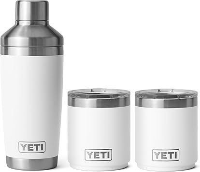 YETI进口代理批发 YETI Rambler 鸡尾酒套装，(1) 个鸡尾酒调酒器，和 (2) 10 盎司 Lowballs，白色