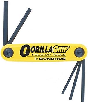 酷牌库|商品详情-Bondhus进口代理批发 Bondhus 12585 GorillaGrip 5 件套六角折叠钥匙，尺寸 3/16-3/8 英寸