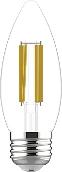 酷牌库|商品详情-GE进口代理批发 GE 超亮 LED 灯泡，100W，日光蜡烛灯，透明装饰 B12 灯泡（3 件装）