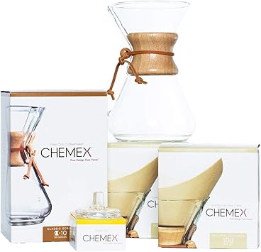 Chemex进口代理批发 Chemex 套装 - 10 杯经典系列 - 200 克拉方形过滤器 - 独家包装