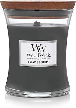 酷牌库|商品详情-WoodWick进口代理批发 WoodWick 椭圆香薰蜡烛，沙子和浮木，16 盎司 |燃烧时间长达 50 小时，中等沙漏蜡烛，晚间篝火 - 优质大豆混合蜡，Pluswick 创新木芯，美国制造