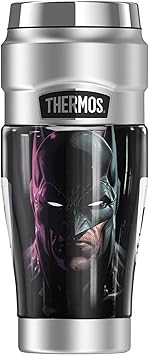 THERMOS进口代理批发 THERMOS Batman 蝙蝠侠 vs 小丑不锈钢 KING 不锈钢旅行杯，真空隔热，双层，16 盎司