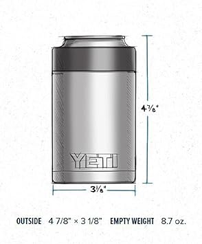 酷牌库|商品详情-YETI进口代理批发 YETI 不锈钢 Rambler Colster 罐头和瓶架 银色 一种尺寸，12 盎司