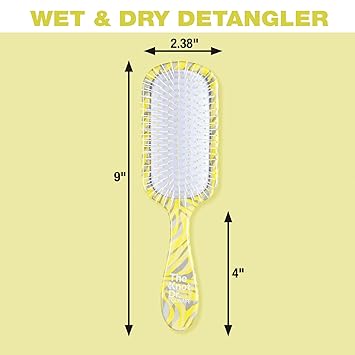 酷牌库|商品详情-CONAIR进口代理批发 The Knot Dr. for Conair 发刷，干湿梳理剂，去除打结和打结，适合所有发质，黄色/灰色斑马