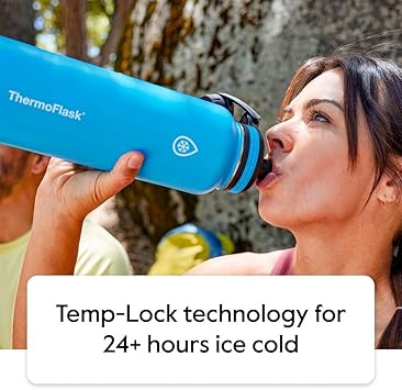 酷牌库|商品详情-Thermoflask进口代理批发 Thermoflask 24 盎司不锈钢保温水瓶，2 件装（黑色和绿色）