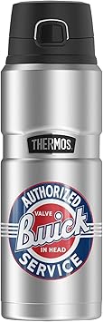 THERMOS进口代理批发 别克官方 1920S 复古服务标志 THERMOS STAINLESS KING 不锈钢饮料瓶，真空绝缘和双层，24 盎司