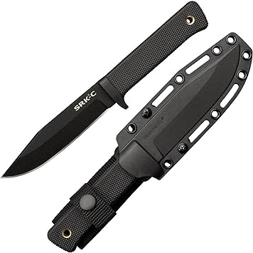 Cold Steel进口代理批发 COLD STEEL SRK 紧凑型 5 英寸 SK-5 夹点锋利刀片 4.5 英寸耐用 Kray-Ex 手柄战术固定刀片刀带安全防爆护套