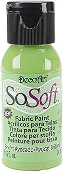 DecoArt进口代理批发 DecoArt DSS99-26 SoSoft 织物丙烯酸涂料，1 盎司，亮鳄梨色