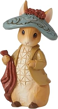 Enesco进口代理批发 Jim Shore 设计的 Enesco Beatrix Potter 本杰明兔子微型雕像，3.66 英寸，多色