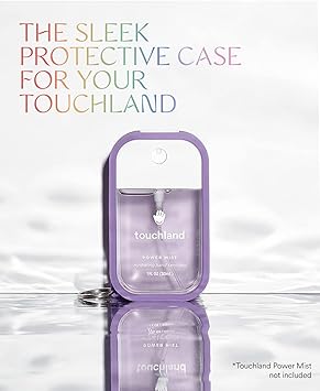 酷牌库|商品详情-Touchland进口代理批发 Touchland 喷雾盒，适用于强力喷雾和发光喷雾（1 液量盎司），防护时尚的洗手液喷雾配件，带钥匙圈的硅胶盒，紫色薄雾