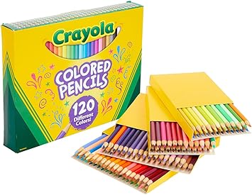 Crayola进口代理批发 Crayola 彩色铅笔套装（120 克拉），涂色本铅笔，儿童艺术用品，散装彩色铅笔，预削尖，节日礼物，适合 3 岁以上儿童