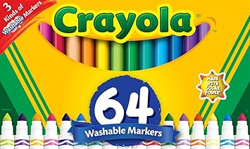 Crayola进口代理批发 Crayola 可水洗记号笔套装，48 个儿童粗线记号笔，8 个凝胶记号笔，8 个窗户记号笔，适合男孩和女孩的礼物，适合 3 岁以上