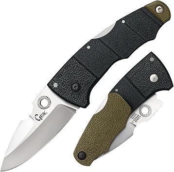 Cold Steel进口代理批发 COLD STEEL Grik 3 英寸 AUS8A 矛尖锋利刀片 3.875 英寸 GFN 手柄日常携带多功能口袋折叠刀带 Tri-Ad 锁