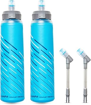 HydraPak进口代理批发 HydraPak UltraFlask Speed（500 毫升或 600 毫升）- 用于水袋背心和跑步包的可折叠软瓶水瓶，带易开盖