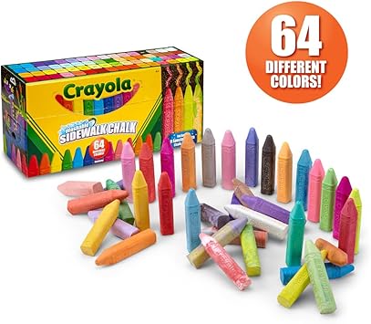 酷牌库|商品详情-Crayola进口代理批发 Crayola Ultimate 可水洗粉笔系列（64 克拉）、散装人行道粉笔、儿童户外粉笔、防滚棒、学校用品